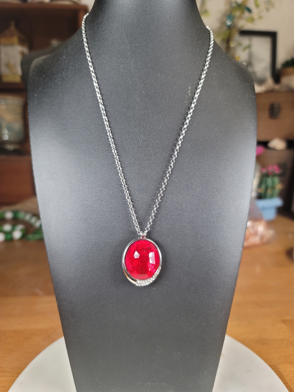 paparazzi Red Gem Teardrop Pendant Necklace